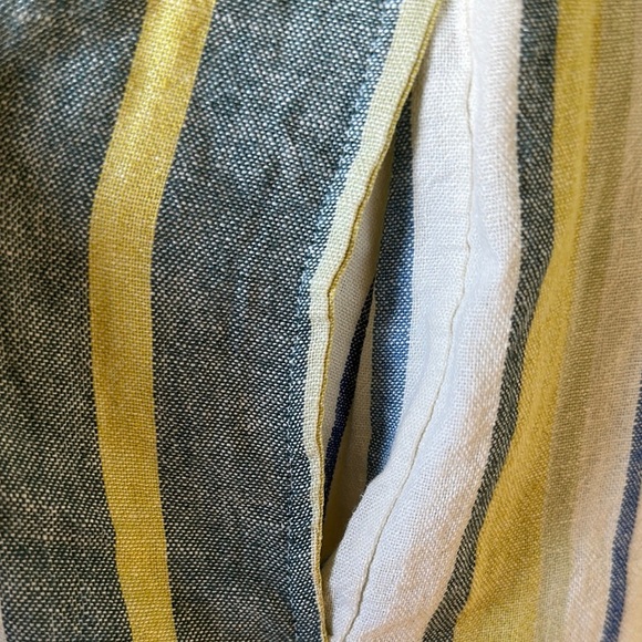 Sonoma Green and Yellow Pleated Sundress V-Neck Midi - Picture 6 of 8